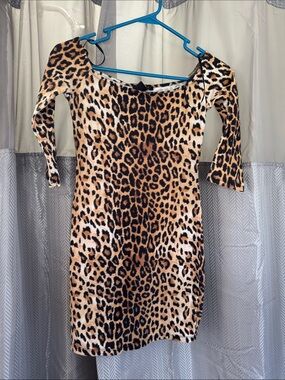 Forever 21 Leopard Print Mini Dress in Brown and Black